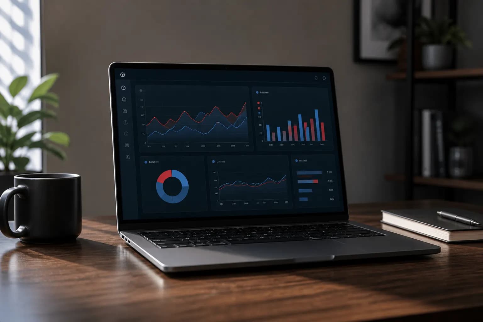 Laptop showing a marketing analytics dashboard